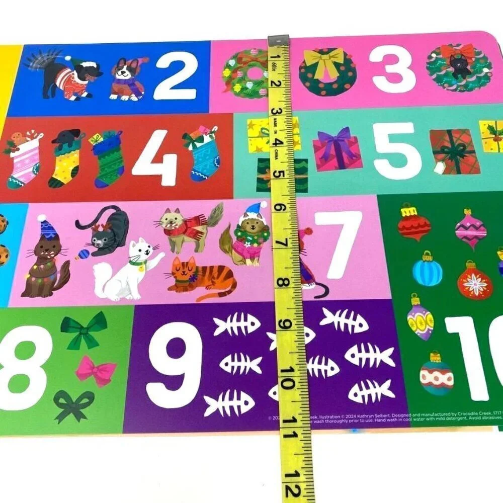 Crocodile Creek Holiday Double Sided Activity Placemats Holiday Cats/ Dinosaurs
